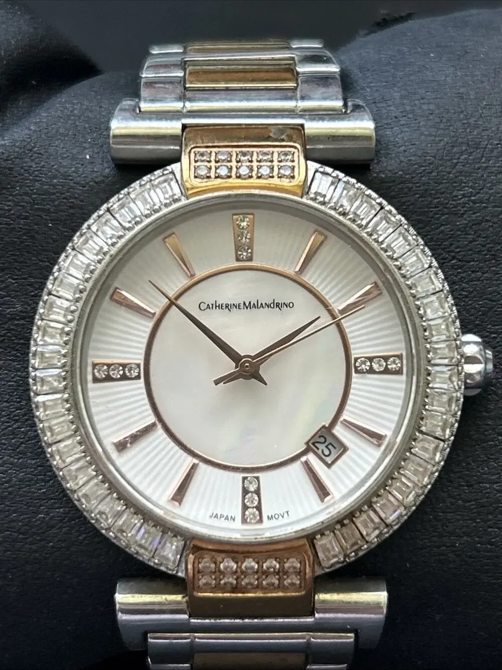 Catherine Malandrino Silver And Rose Gold Tone Women’s Quartz Watch